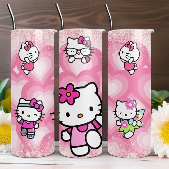 Other - Hello Kitty Pink Hearts 20 oz Tumbler